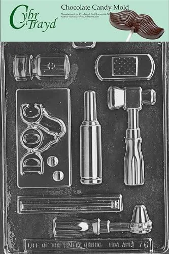Cybrtrayd Life of the Party Doctor's Doctor's Kit Pastillas, termómetro, molde de caramelo de chocolate vendaje en bolsa protectora sellada impresa