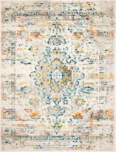 Miniatura 3 de SAFAVIEH Madison Collection - Alfombra decorativa de 2 pies 2 pulgadas x 4 pies, color verde y turquesa, diseño envejecido, no desprende pelusa