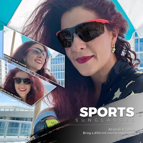 Miniatura 2 de SCVCN Gafas de sol deportivas fotocromáticas para ciclismo, gafas transparentes para hombres y mujeres, protección UV400, MTB BMX, pesca, correr