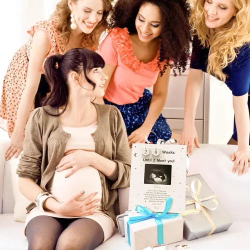Miniatura 4 de Marco de Fotos de Ecograma con Cuenta Regresiva de Semanas - Letrero de Bienvenida para Baby Shower - Foto de Ultrasonido Estándar de 4"x3" - Ideas