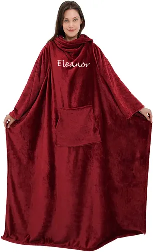 Miniatura 10 de Personalized Passion - Manta con nombre personalizado para hombres y mujeres adultos Manta de forro polar suave y cómoda con bolsillos