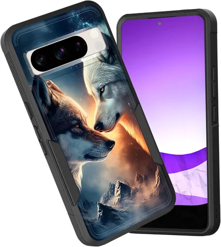 Miniatura 113 de Funda para Pixel 6A, funda híbrida de doble capa resistente a prueba de golpes de policarbonato duro de silicona suave TPU para Google Pixel 6A