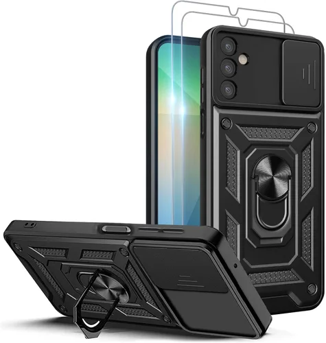 Miniatura 29 de Funda para teléfono Galaxy A06 4G: con protector de pantalla de 2 piezas, cubierta deslizante para cámara y soporte multiángulo para Samsung Galaxy
