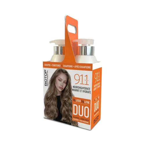 Biotop Professional 911 Quinoa Nourishing & Hydrating Duo - Champú de quinua 911 (16.9 onzas) y acondicionador 911 (16.9 onzas) para cabello seco y