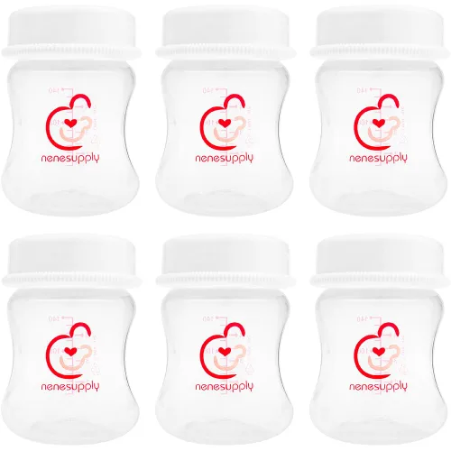 Miniatura 10 de Nenesupply Biberones de almacenamiento de leche materna de cuello ancho de 9 onzas, paquete de 4, biberones de extractor de leche para usar