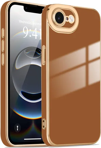 Miniatura 177 de Lafunda Diseñada para iPhone 13 Pro, fundas lujosas con chapado lindo para mujeres y niñas, elegante borde dorado, a prueba de golpes, TPU con funda