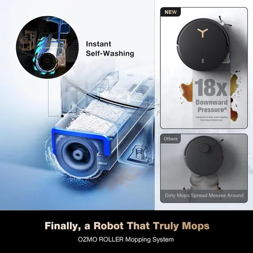 Miniatura 2 de ECOVACS DEEBOT X8 PRO OMNI Robot Aspiradora y Trapeadora, 18000Pa, OZMO ROLLER Trapeado Autolavable Instantáneo, Lavado de Trapeador con Agua