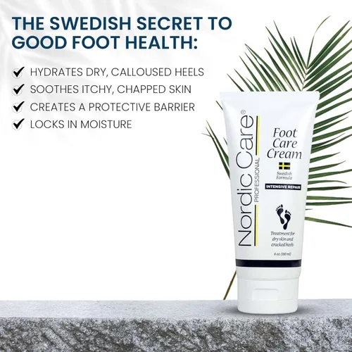 Miniatura 5 de Nordic Care Crema para el cuidado de los pies, crema de reparación intensiva para pies con urea y aceite de eucalipto para talones agrietados