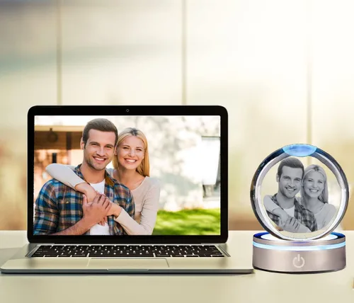 Miniatura 4 de Marco de fotos grabado con láser 3D personalizado con tu propia imagen, marco de fotos grabado con láser, conmemorativo, boda, aniversario, Navidad