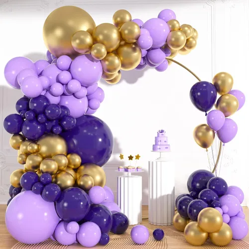 Miniatura 10 de 113pcs Black and Gold Balloon Garland Arch Kit, 18 12 10 5 Inch Black Metallic Gold Confetti Latex Balloons for 2026 Graduation Decorations Class of