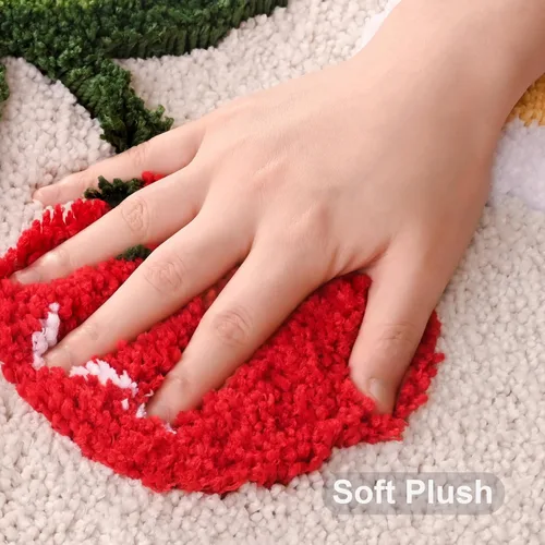 Miniatura 3 de Anybar Alfombras de Baño Beige Tapete de Baño de Cerezas Lindas Accesorios de Baño Coloridos, Alfombra de Flores Divertida Tapete de Piso