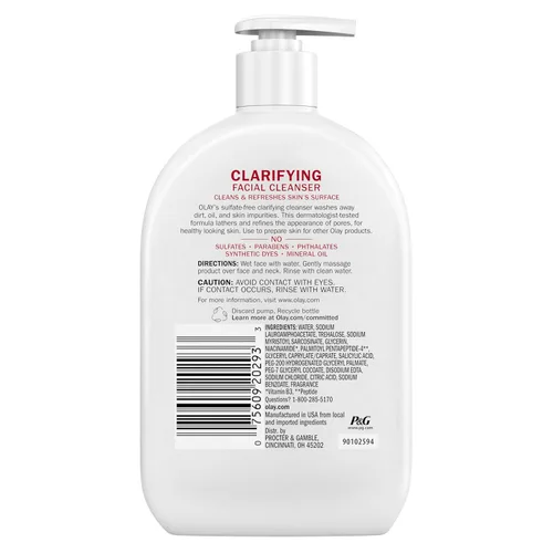 Miniatura 9 de Olay Limpiador Facial, Limpiador Facial Diario con Niacinamida, Péptidos y Glicerina - Clarificante, Refresca la Superficie de la Piel, Refina
