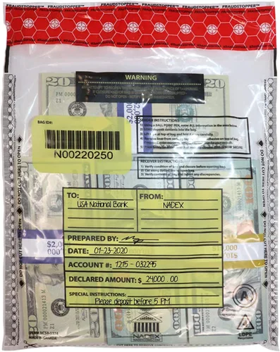 Miniatura 7 de Nadex Bolsas de depósito bancario a prueba de manipulaciones de 9 x 12 pulgadas con FRAUDSTOPPER - 4 indicadores de seguridad de manipulación