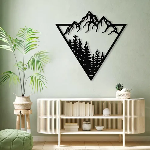 Miniatura 5 de Decoración de pared de metal de montaña y bosque, arte de pared de montaña de metal, arte de pared de grandes montañas, arte de pared de árbol