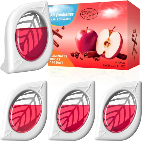 Ambientador para el hogar, paquete de 4, manzana y canela, eliminador de olores para armarios de áreas pequeñas, baño, mascotas, olores fuertes,