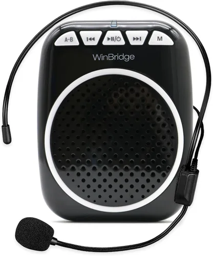 WinBridge WB001 Amplificador de voz portátil con micrófono con auriculares, altavoz personal con micrófono de cabeza, megáfono para profesores,
