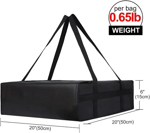 Miniatura 2 de Bodaon Bolsas de pizza para entrega, bolsa de entrega de pizza aislada para conductores de entrega, 20 x 20 x 6 pulgadas, bolsas calentadoras