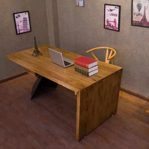 Miniatura 4 de Escritorio moderno y simple de madera maciza para computadora de oficina, mesa de estudio con cajones, fácil de instalar