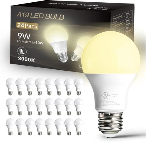 Miniatura 14 de dalattin Paquete de 24 bombillas LED de color blanco suave de 2700 K, equivalente a 60 W, bombillas estándar A19, base E26, 800 LM, ahorro de blanco