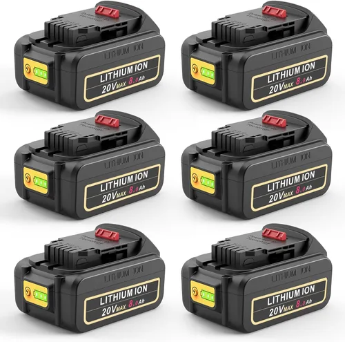 Miniatura 11 de Labtec Paquete de 2 baterías de repuesto de 8.0Ah 20V Max compatibles con herramientas Dewalt 20V XR, reemplazo DCB206 DCB200 DCB204 DCB201 DCB207