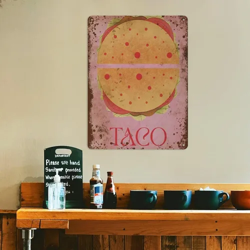 Miniatura 8 de Taco hecho en México, comida cultural de cocina mexicana, divertida decoración de pared para el hogar de México, regalo para amantes de los tacos