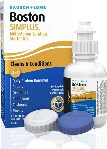 Miniatura 9 de Boston SIMPLUS Solución multiacción, limpia y acondiciona lente rígida permeable a los gases (RGP), removedor diario de proteínas, 3.5 onzas líquidas
