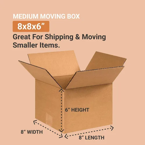 Miniatura 2 de BOX USA Cajas de envío pequeñas de 8 pulgadas de largo x 8 pulgadas de ancho x 6 pulgadas de alto, paquete de 25 cajas de cartón corrugado