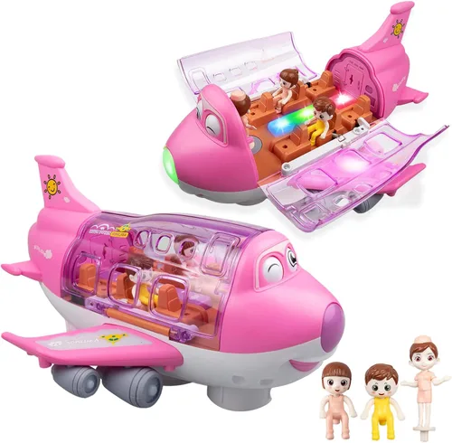 Miniatura 9 de Juguetes de avión para niños pequeños de 1 a 3 a 5 años, acción Bump and Go, avión de juguete para niños de 4 a 7 años, avión de juguete musical