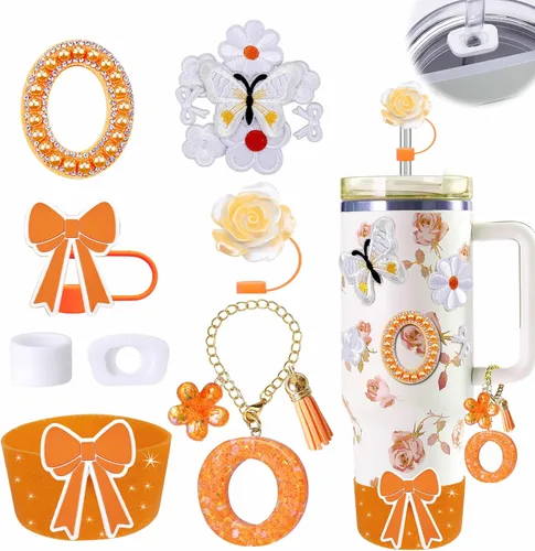 Miniatura 78 de 15 piezas de set de accesorios para vaso Stanley Cup 30oz 40oz con asa, incluye cubierta de pajita de silicona y bota, encanto de asa, encantos