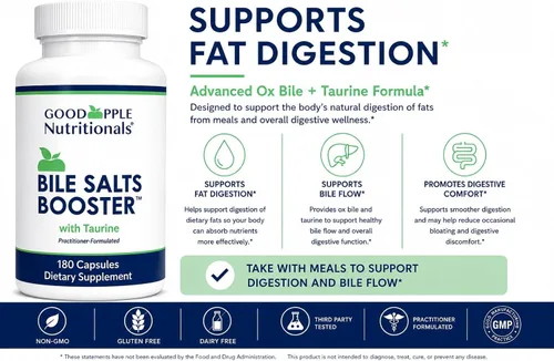 Miniatura 3 de Potenciador de sales biliares – Suplemento de sales biliares con bilis de buey + taurina para digestión grasa y flujo biliar saludable* – Fórmula