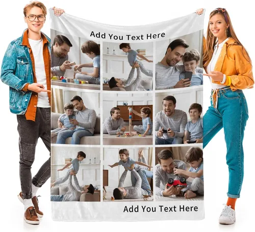 Miniatura 10 de D-Story Mantas personalizadas con fotos, regalos personalizados para parejas, regalos de aniversario y cumpleaños para esposa, marido, novia, novio