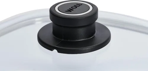 Miniatura 6 de Woll Vidrio templado con borde de acero inoxidable y perilla ventilada tapa redonda, 8 pulgadas, transparente