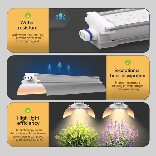 Miniatura 3 de Luz de cultivo colgante de 1.4 pies para plantas de interior, espectro completo con LED rojo de 660 nm, lámpara de cultivo T5 2020T, lámpara