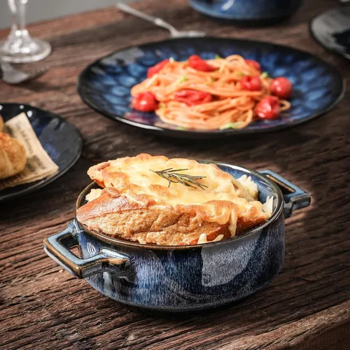 Miniatura 4 de vicrays Tazones de sopa de cerámica con asas, 24 onzas, platos de sopa de porcelana para sopa de cebolla francesa, cereales, estofado de ternera
