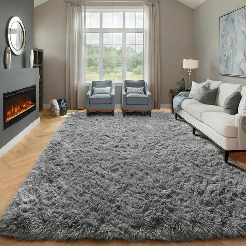 Miniatura 106 de ONASAR - Alfombra de pasillo negra de 2 x 6 pies, esponjosa, lavable, ultrasuave, afelpada, peluda, tapete para bebés, dormitorio de niños, armario