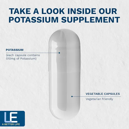 Miniatura 4 de Life Enhancement Suplemento de Potasio de Alta Absorción para la Salud de los Músculos, el Cerebro y los Huesos - Sin Aditivos. Suplemento
