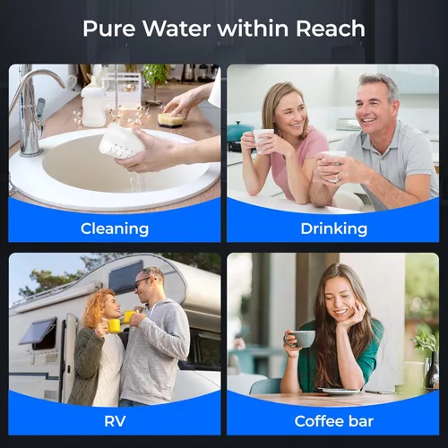 Miniatura 9 de Waterdrop AP13 Filtro de agua debajo del fregadero y filtro de agua para refrigerador 2-en-1, Sistema de filtro de agua en línea para refrigerador
