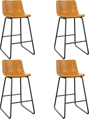 Miniatura 31 de YaFiti - Juego de 2 sillas de comedor de 18 pulgadas, sillas modernas tapizadas para comedor con cojines de piel sintética y patas de metal, silla