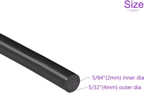 Miniatura 3 de DMiotech 0.079 in ID 0.157 in OD 3.3 pies tubo de silicona, manguera de silicona industrial negra, para bomba de aire de agua, riego de jardín