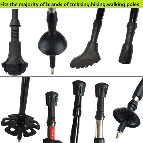 Miniatura 2 de Puntas de bastones de trekking, protectores de goma para senderismo, accesorios de repuesto, para la mayoría de los bastones de senderismo