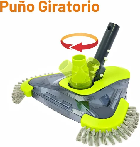 Miniatura 2 de Sepetrel Cabezal de aspiradora de piscina mejorado con cepillo lateral y adaptador de manguera giratorio universal, forma triangular pesada