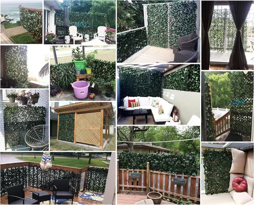 Miniatura 4 de Pantalla de Privacidad de Cerca Expandible para Balcón, Patio Exterior, Panel Decorativo de Cercado de Hiedra Artificial, Setos Artificiales