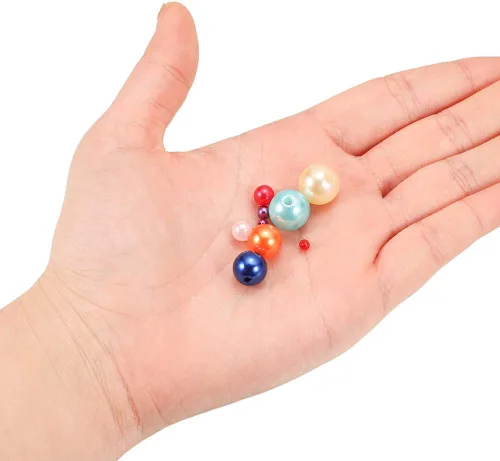 Miniatura 4 de 360 unids/bolsa 4 8 10 0.472 in tamaño mixto acrílico imitación perlas perlas con agujero cuentas de plástico para bricolaje fabricación de joyas