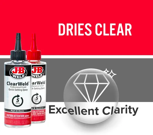 Miniatura 5 de J-B Weld Set epoxi ClearWeld de 5 minutos de tamaño profesional