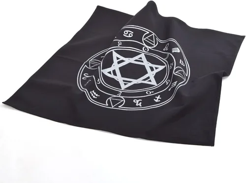 Miniatura 7 de BLESSUME Mantel de tarot de altar cuadrado negro tapiz hexagonal Wicca (negro)