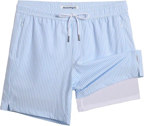 Miniatura 24 de maamgic Traje de Baño para Hombre 2 en 1, Pantalones Cortos de Natación de 17.8 cm para Hombre, Trajes de Baño, Pantalones Cortos de Tabla
