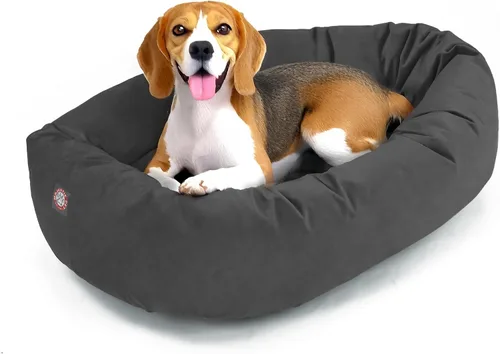 Miniatura 51 de Majestic Pet Cama para Perros Grandes Lavable de 40 Pulgadas, Mueble Ortopédico en Forma de Donut para Perros Grandes, Almohadilla y Alfombra de Gris