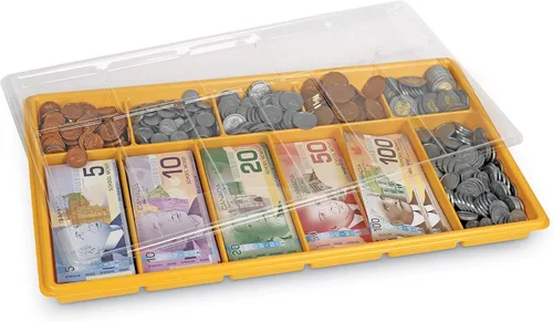 Miniatura 2 de Learning Resources Kit de dinero de aula canadiense, dinero falso para aprender, billetes de dólar, dinero de utilería, monedas de juego