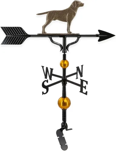 Miniatura 16 de Montague Metal Products Veleta de lujo de 32 pulgadas con adorno de Retriever negro satinado