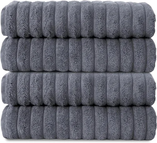 Miniatura 24 de Classic Turkish Towels - Juego de toallas de baño de algodón extragrande de alta calidad, gruesas y absorbentes, toallas de baño de lujo acanaladas